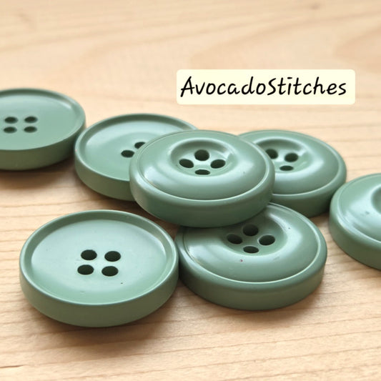 PASTEL SAGE GREEN Korean Style Resin / 15-30mm / Set of 6 buttons / Resin Buttons / Sewing Buttons