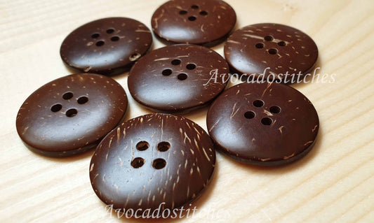 4-HOLE COCONUT BUTTONS / 20-30mm / Coconut Buttons / Sewing Buttons