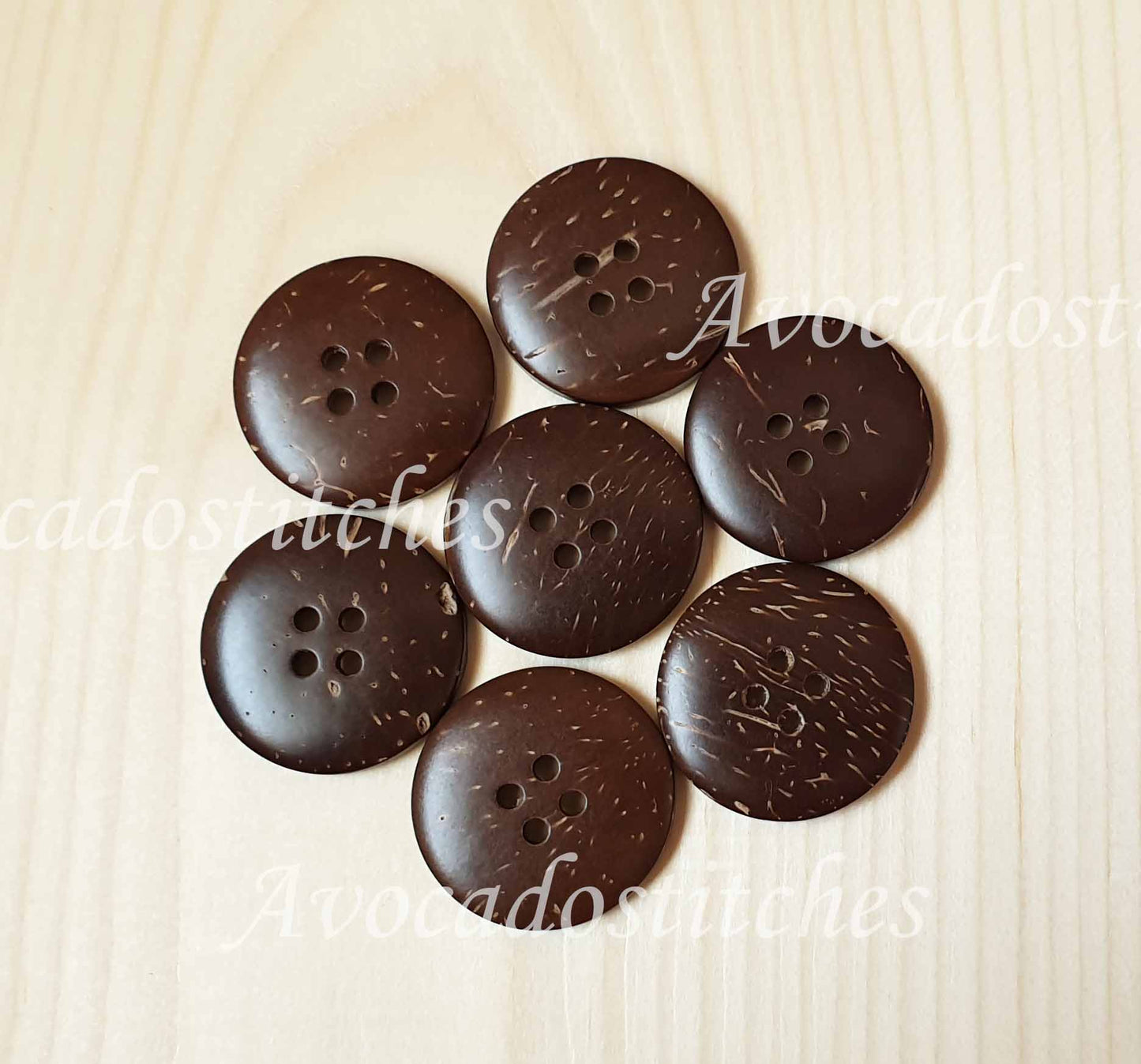 4-HOLE COCONUT BUTTONS / 20-30mm / Coconut Buttons / Sewing Buttons