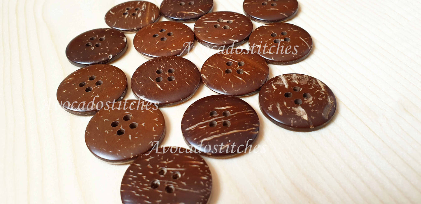 4-HOLE COCONUT BUTTONS / 20-30mm / Coconut Buttons / Sewing Buttons