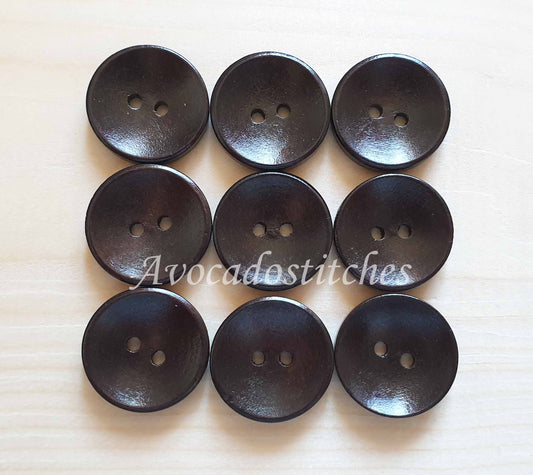 CLASSIC 2-HOLE / Dark Brown Wooden Buttons / 10-25mm