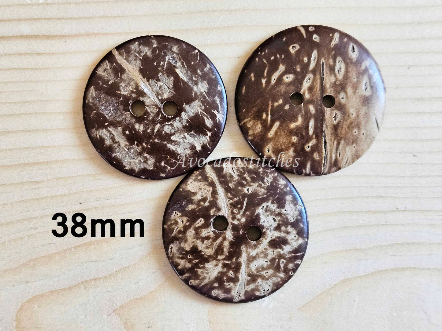 2-HOLE COCONUT BUTTONS / 13-38mm / Coconut Buttons / Sewing Buttons