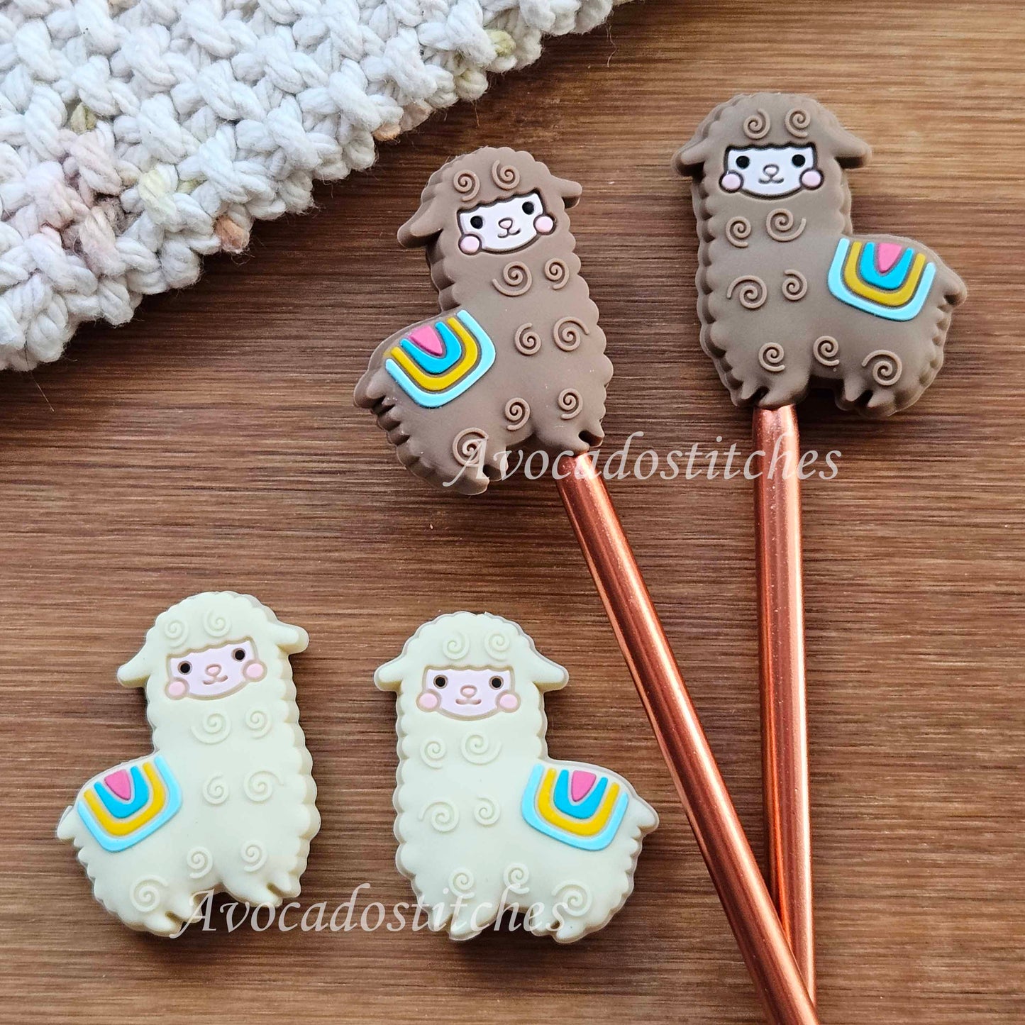 ALPACA STITCH STOPPERS / 1 pair / Knitting Needle Stoppers / Point Protection / Notions