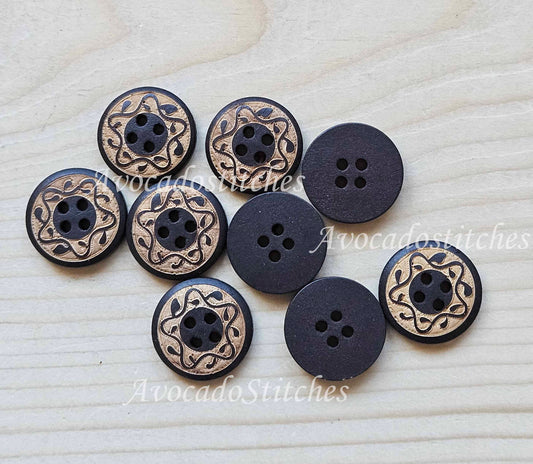 ANCIENT STAR / 18mm - 4 buttons / Wooden Buttons