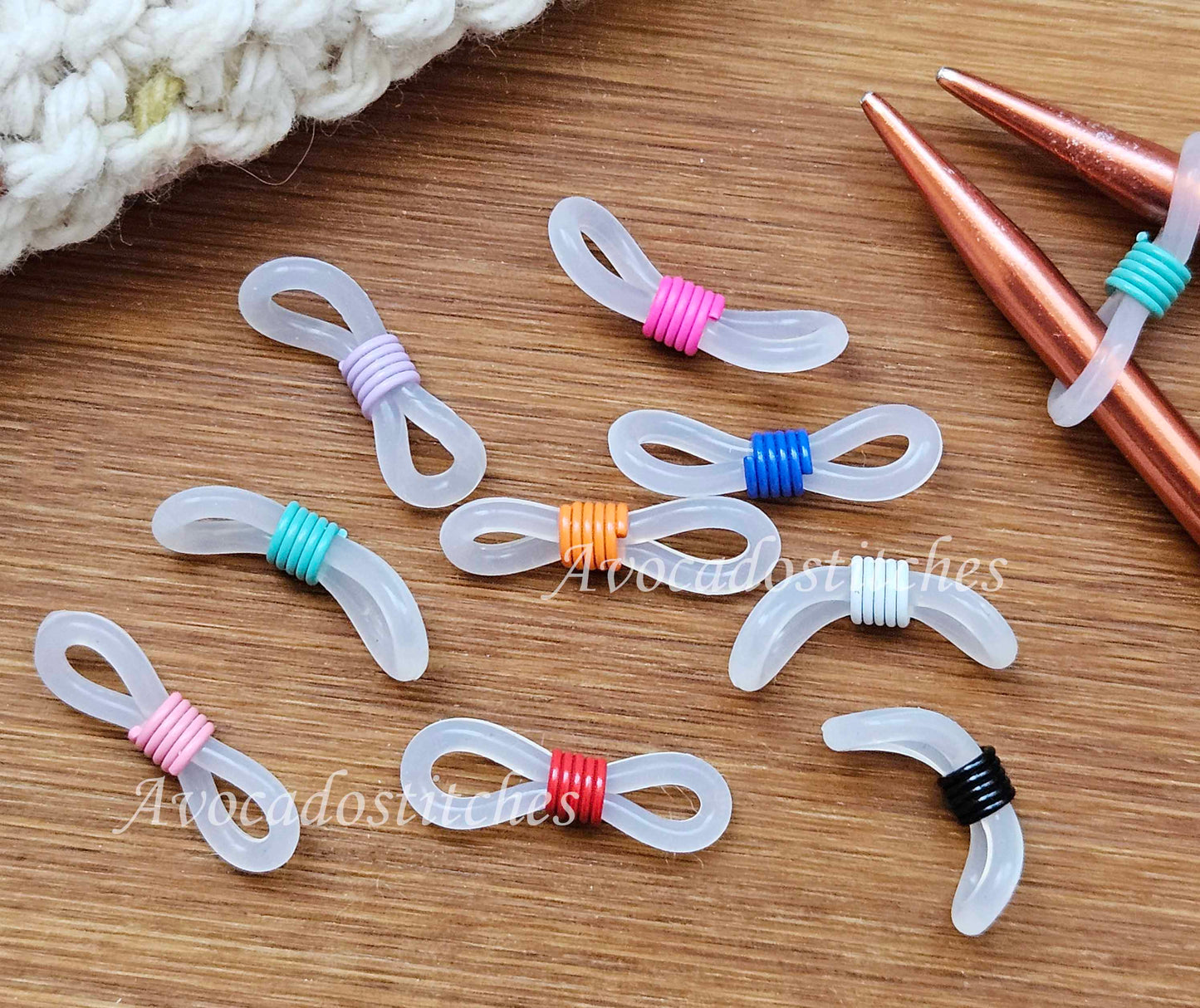 ANIWANIWA KNITTING NEEDLE HUGGERS / 8 pcs / Stitch Huggers / Notions