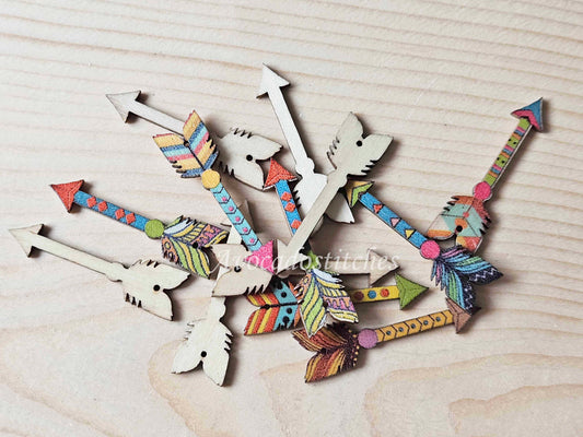 INDIAN ARROWHEAD / 45*12mm / 8 buttons /Wooden Buttons / Sewing Buttons