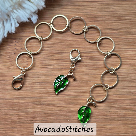 AUTUMN GLOW Row Counter Chain / Stitch Markers Chain / Knitting Notions