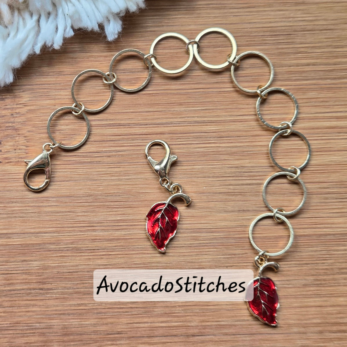AUTUMN GLOW Row Counter Chain / Stitch Markers Chain / Knitting Notions