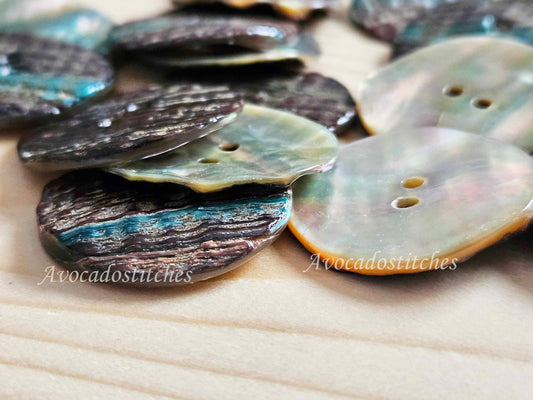 2-HOLE ABALONE SEASHELL BUTTONS / 10-25mm / MOP Shell Buttons / Sewing Buttons