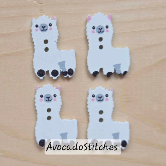 ALPACA / 24*16mm / 8 buttons / Wooden Buttons / Sewing Buttons