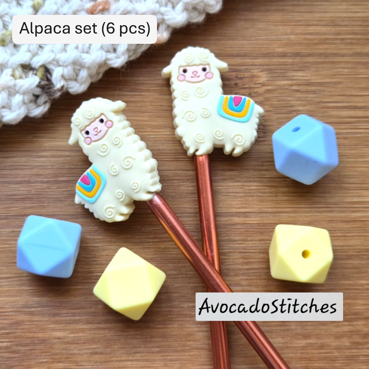 ALPACA STITCH STOPPERS / Knitting Needle Toppers / Point Protection / Notions