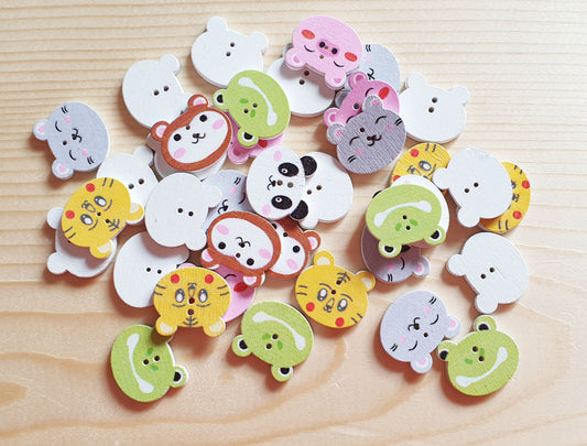 ANIMALS / 19*17mm / 8 buttons / Wooden Buttons / Sewing Buttons