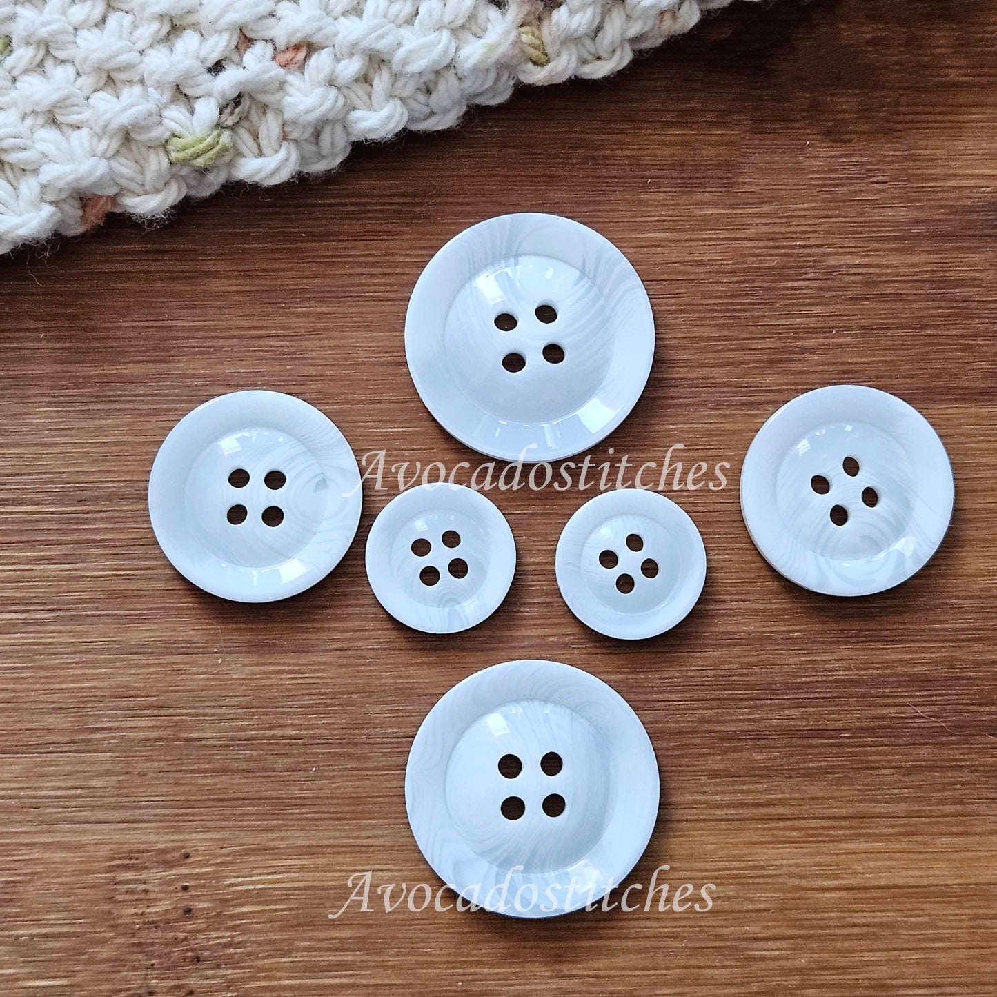 ARCTIC MARBLE / 15-25mm / Resin Buttons / Sewing Buttons