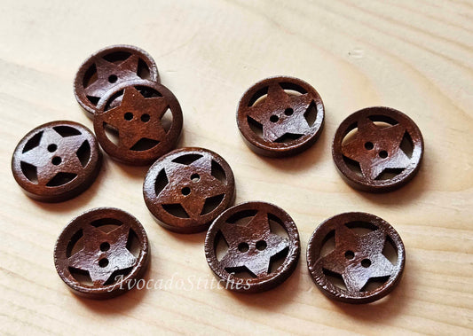 ASTER / 20mm - 6 buttons / Wooden Buttons / Sewing Buttons