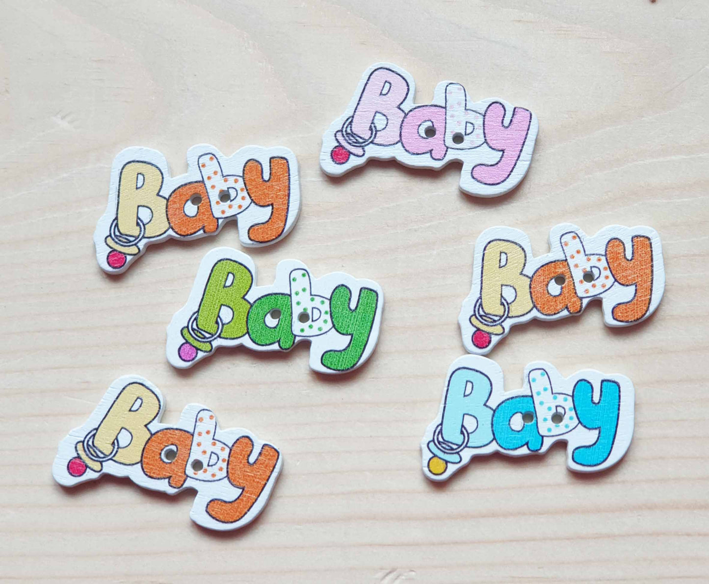BABY / 36*22mm / 8 buttons / Wooden Buttons / Sewing Buttons