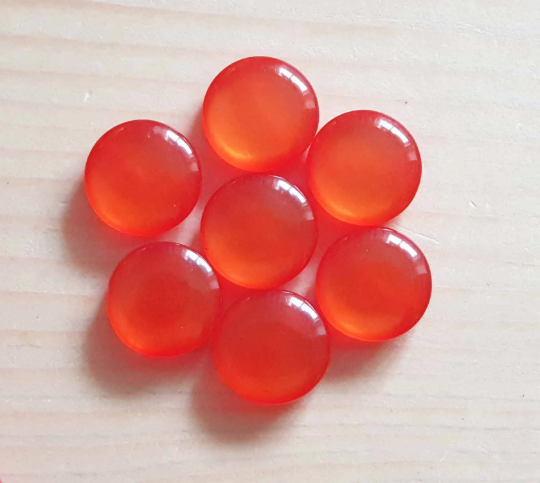 BLOODY ORANGE SHANK RESIN / 12mm - 8 buttons / Resin Buttons / Sewing Buttons