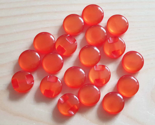 BLOODY ORANGE SHANK RESIN / 12mm - 8 buttons / Resin Buttons / Sewing Buttons