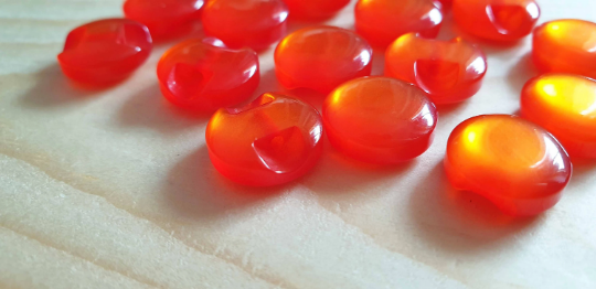 BLOODY ORANGE SHANK RESIN / 12mm - 8 buttons / Resin Buttons / Sewing Buttons