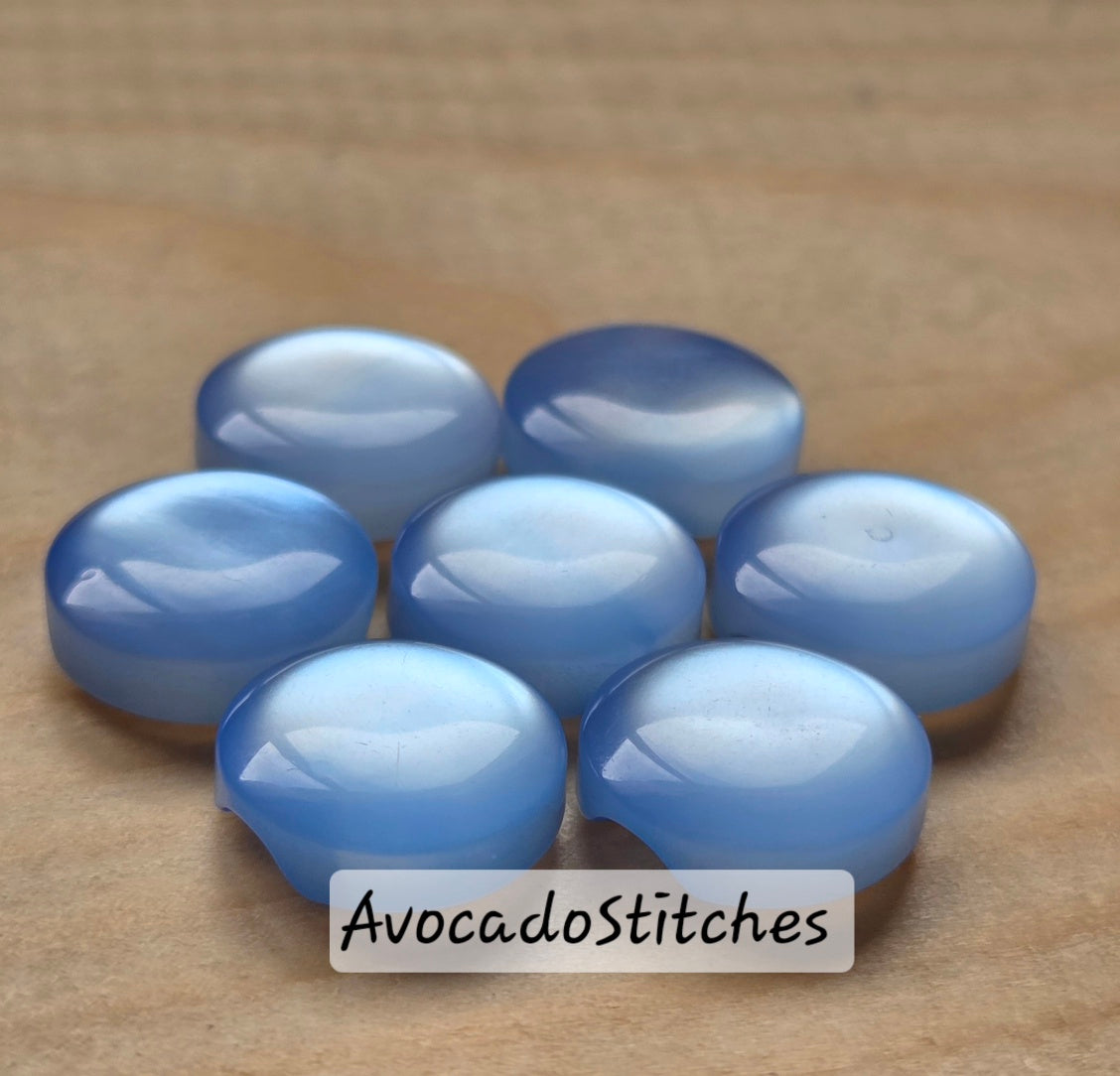 BABY BLUE Shank Resin / 12mm - 8 buttons / Resin Buttons / Sewing Buttons