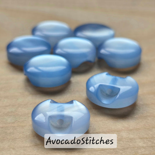 BABY BLUE Shank Resin / 12mm - 8 buttons / Resin Buttons / Sewing Buttons