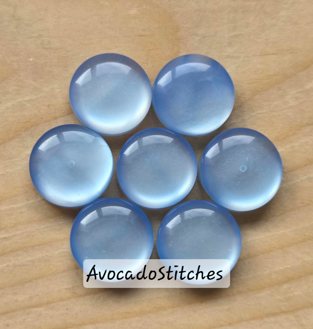 BABY BLUE Shank Resin / 12mm - 8 buttons / Resin Buttons / Sewing Buttons