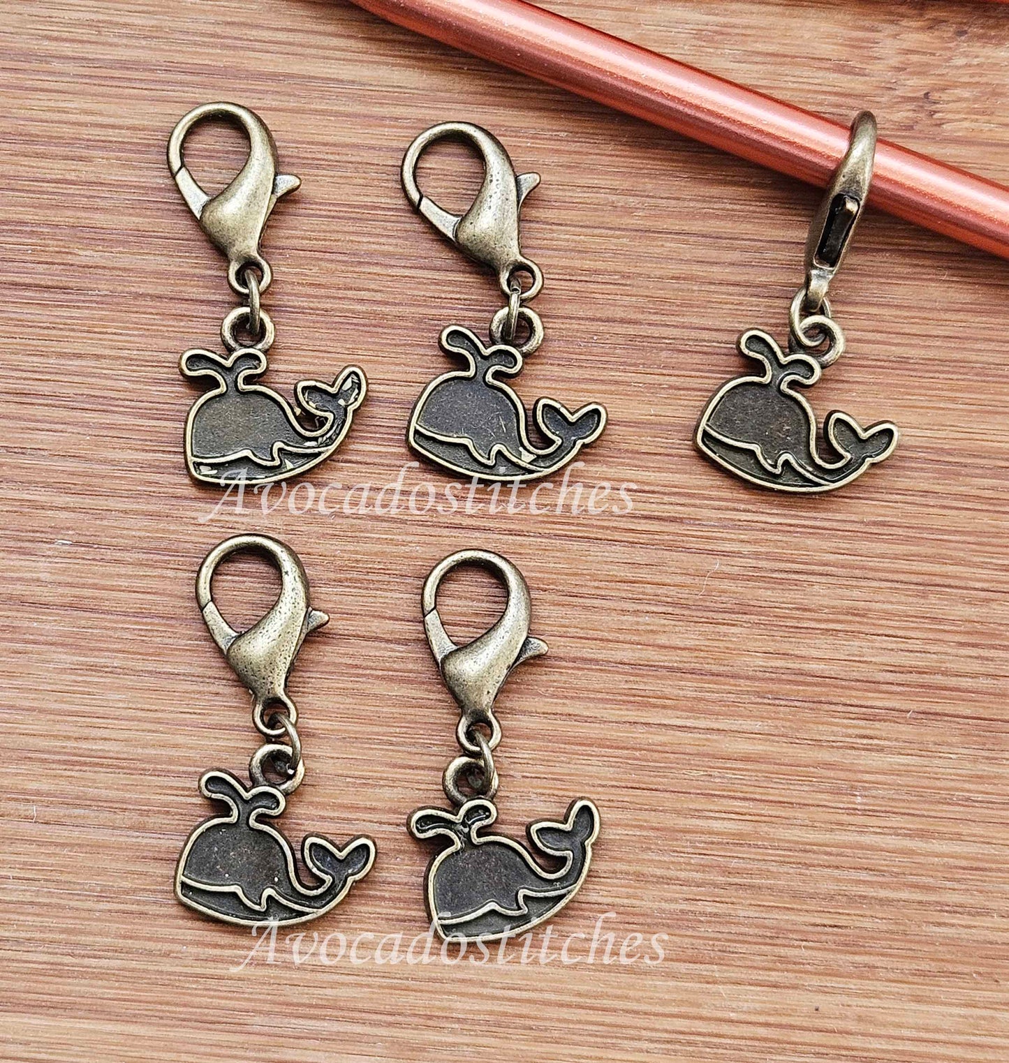 BABY WHALES - 5 pieces / Knitting Crochet Stitch Markers / Notions