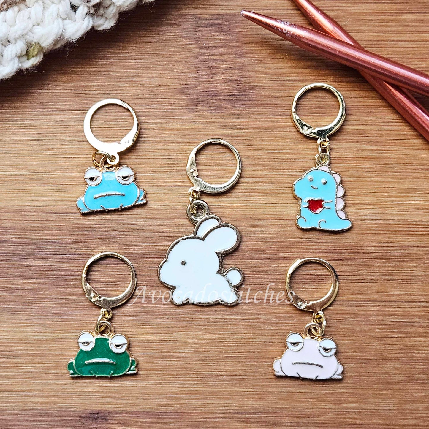 BABY ANIMALS - 5 pieces / Knitting Crochet Stitch Markers / Notions
