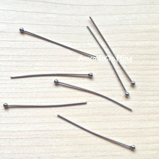 20/50pcs // 304 Stainless Steel / Ball Head Pins / 35*0.7mm / Jewelry Making