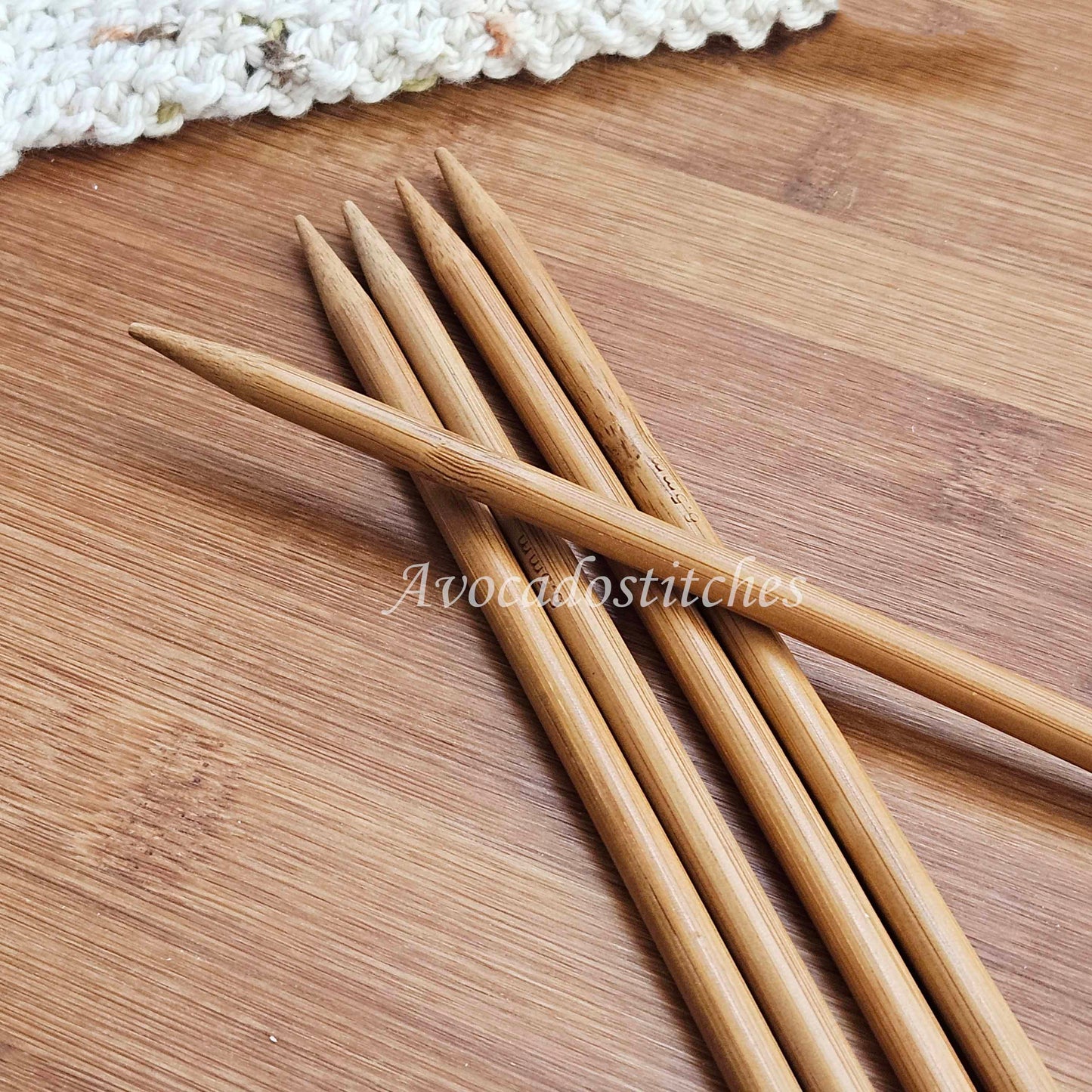 BAMBOO DOUBLE POINTED NEEDLES / 3.5-10mm - 25cm / 5 pcs / Knitting Needles / Tools