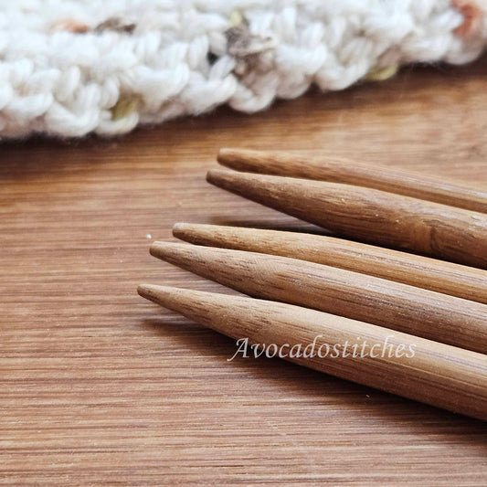 BAMBOO DOUBLE POINTED NEEDLES / 20cm / 5 pcs / Knitting Needles / Tools