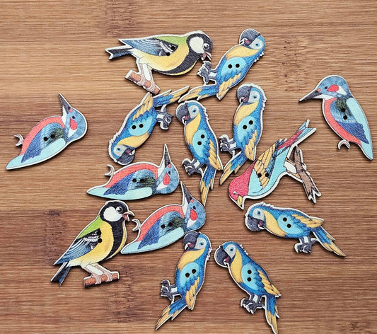 BIRD / Wooden Buttons (Set of 10)
