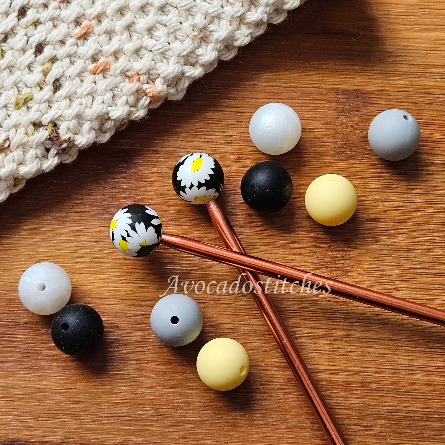 SUNFLOWER Stitch Stoppers (10 pieces) / Knitting Needle Stoppers / Point Protection / Notions