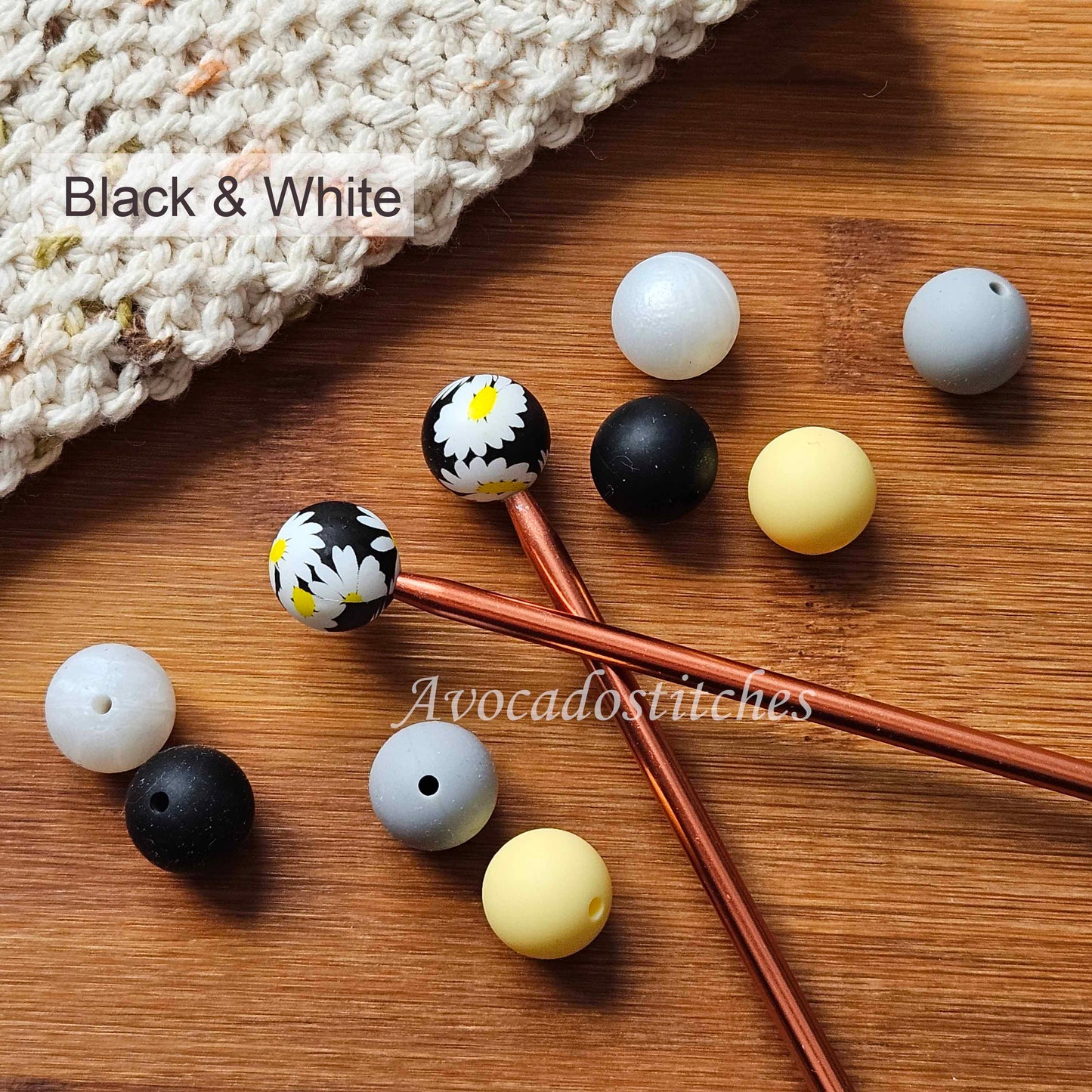 SUNFLOWER Stitch Stoppers (10 pieces) / Knitting Needle Stoppers / Point Protection / Notions