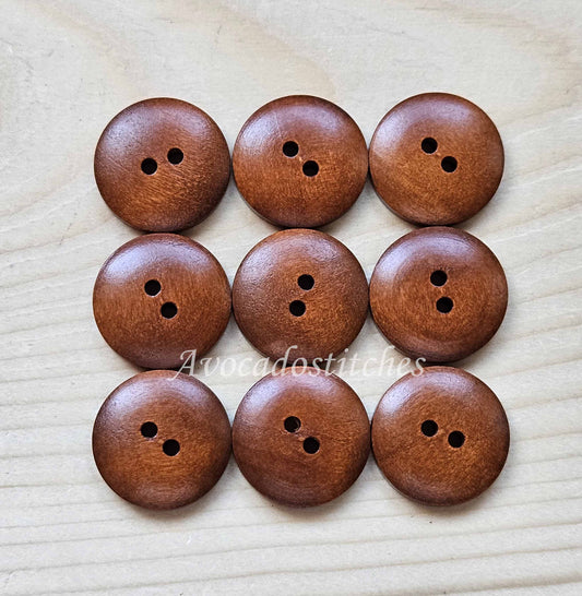 BREAD Coffee Brown / 9-20mm / Wooden Buttons / Sewing Buttons
