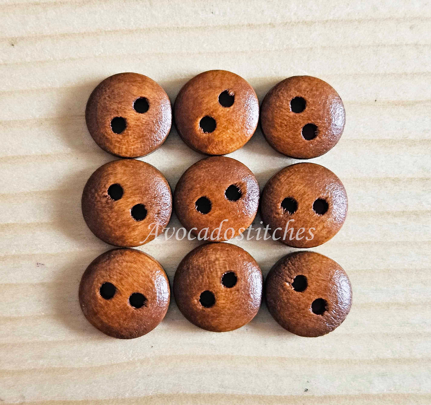 BREAD Coffee Brown / 9-20mm / Wooden Buttons / Sewing Buttons