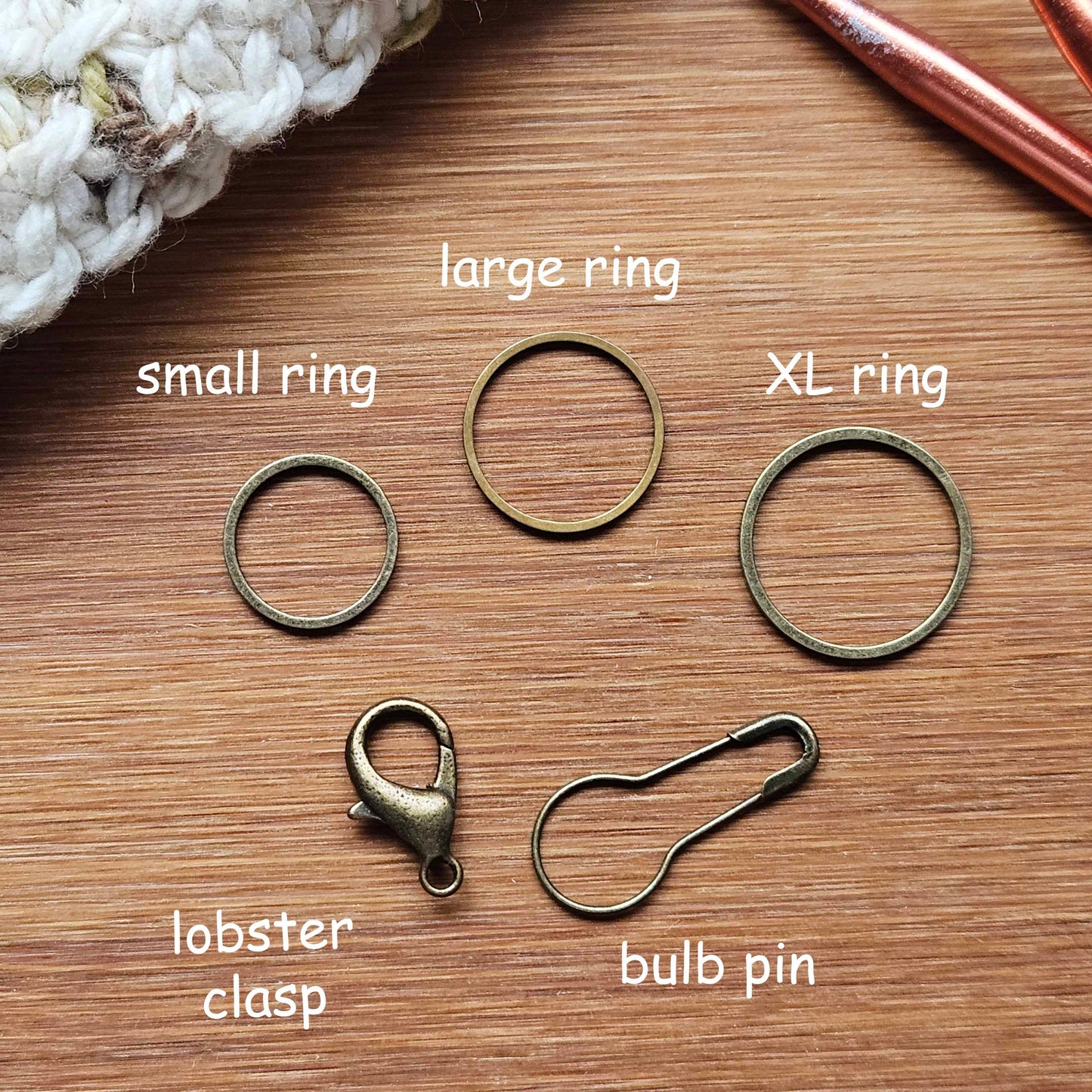 BROWN TIGER'S EYE Stone (Natural Stones) - 5 pieces / Knitting Crochet Stitch Markers / Notions