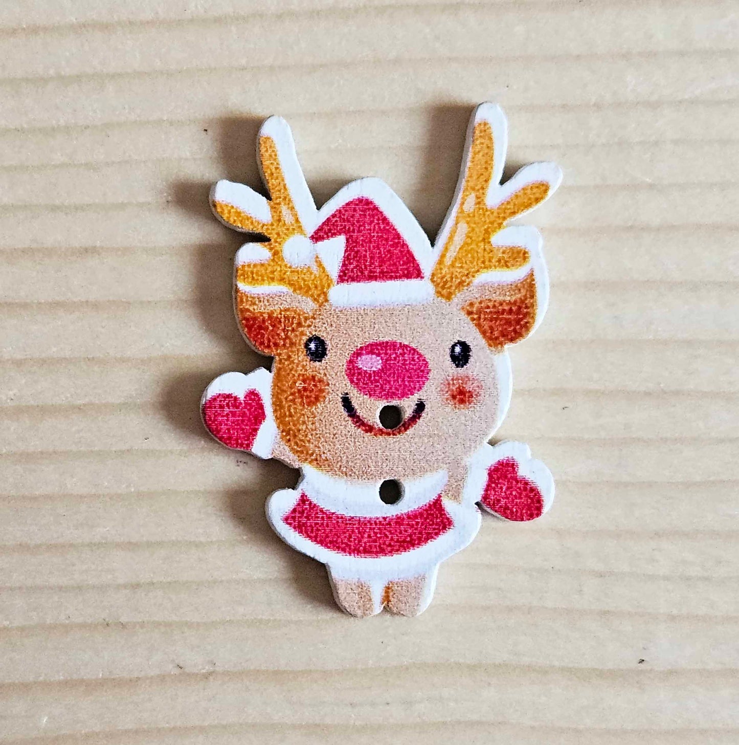 CHRISTMAS DEER / 36*25mm / 8 buttons / Wooden Buttons / Sewing Buttons