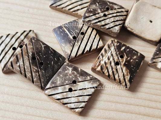 COCO ABORIGINAL ART / 20*20mm / Set of 4 buttons / Coconut Buttons / Sewing Buttons