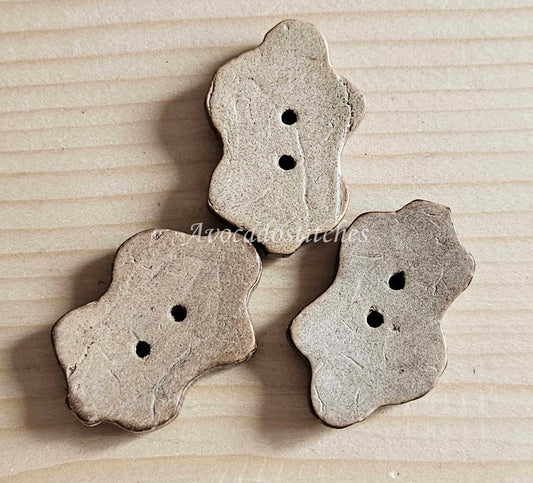 COCO FALLEN LEAF / 30*22mm - 3 buttons / Coconut Buttons / Sewing Buttons