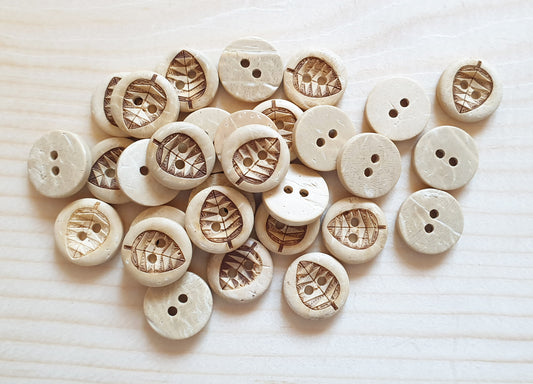 COCO LEAF / Coconut Buttons / 13mm (Set of 8)