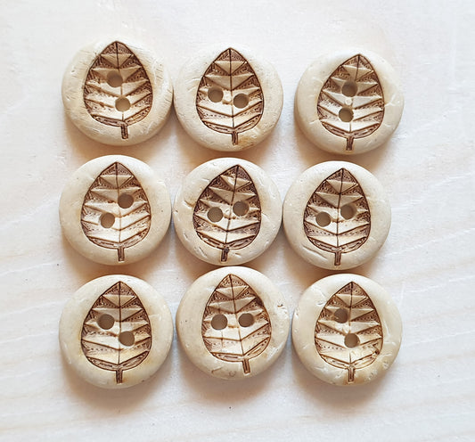 COCO LEAF / 13mm / Coconut Buttons / Sewing Buttons