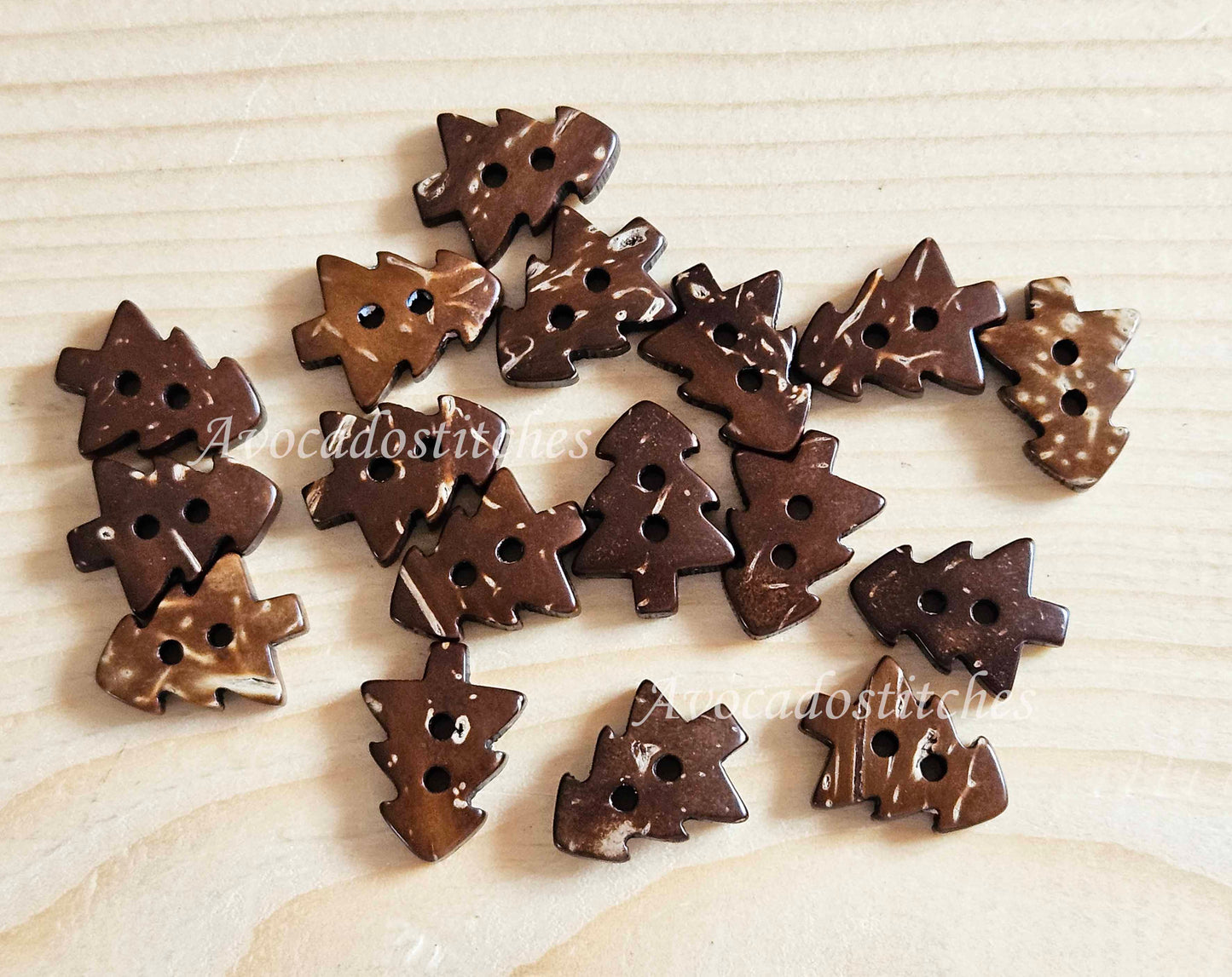 COCO TREE / 17*14mm / 6 buttons / Coconut Buttons / Sewing Buttons