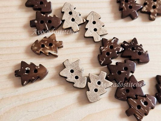 COCO TREE / 17*14mm / 6 buttons / Coconut Buttons / Sewing Buttons