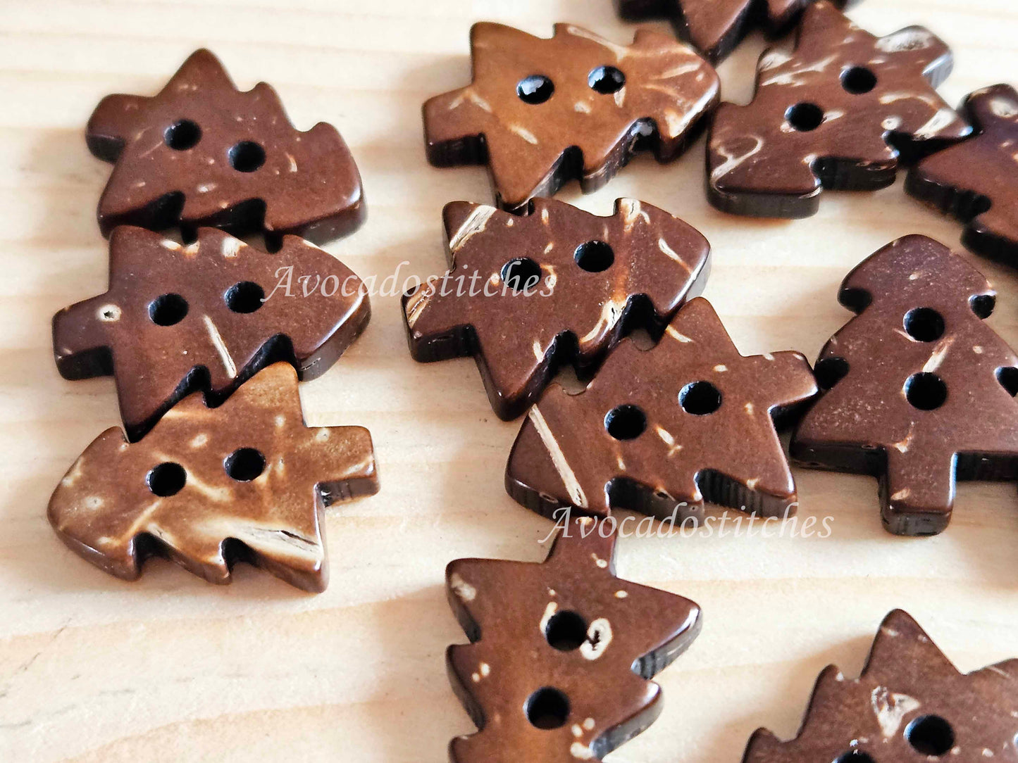 COCO TREE / 17*14mm / 6 buttons / Coconut Buttons / Sewing Buttons