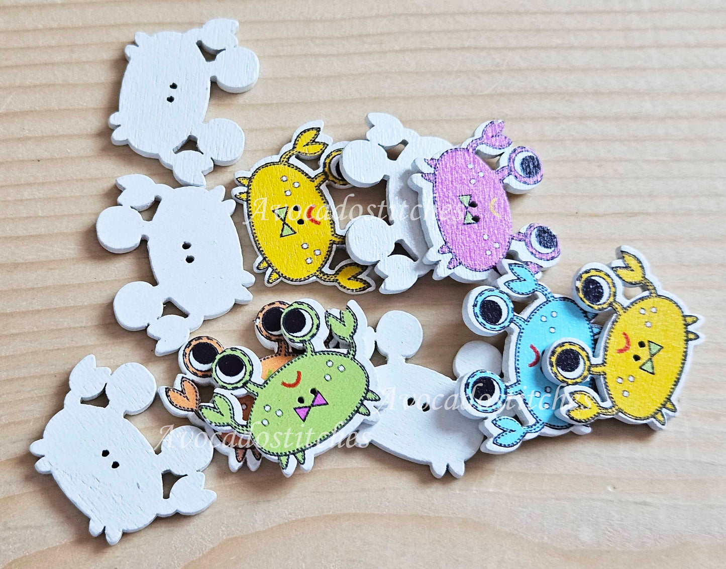 CRAB / 30*22mm / Wooden Buttons / Sewing Buttons