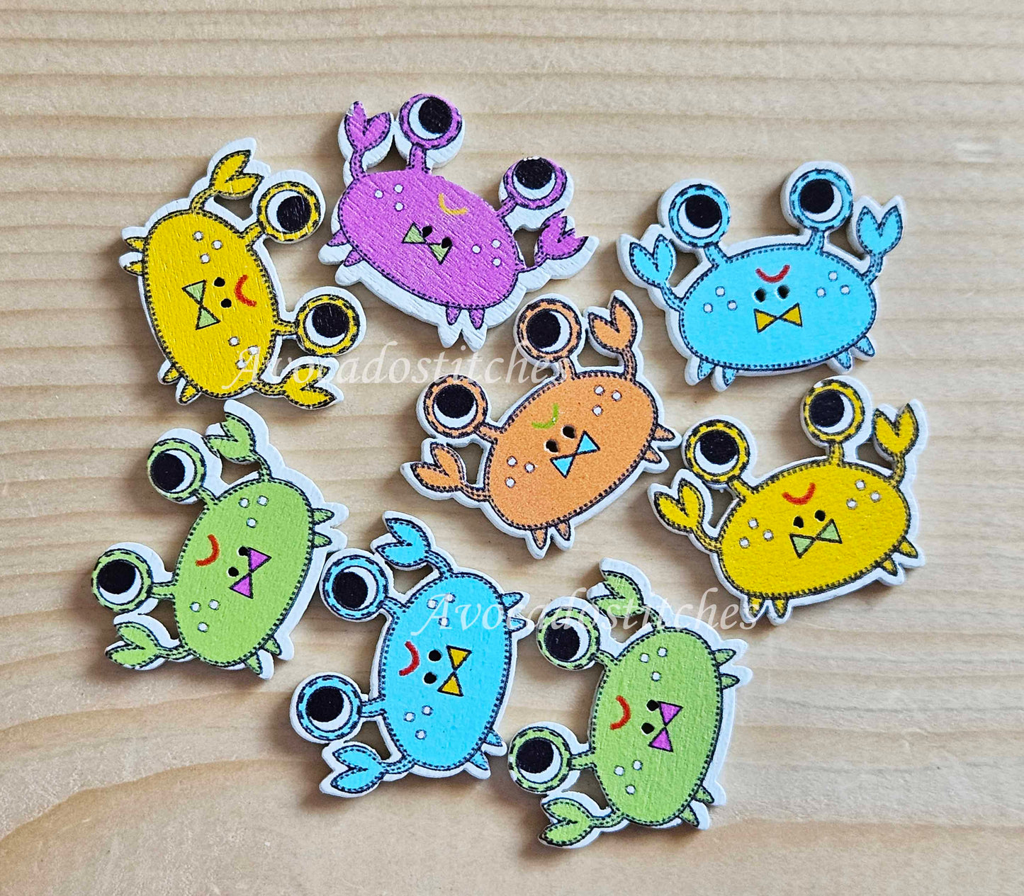 CRAB / 30*22mm / Wooden Buttons / Sewing Buttons