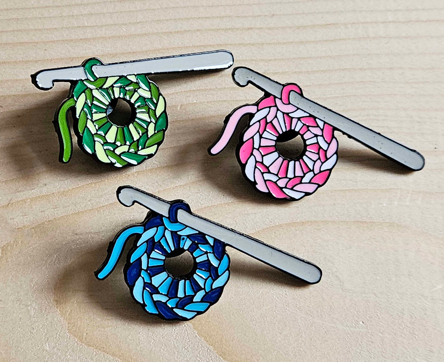 CROCHET / Knitter Crocheter Pin / Hobby Brooches
