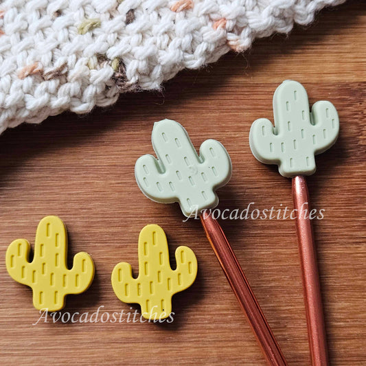 CACTUS STITCH STOPPERS / Knitting Needle Toppers / Notions