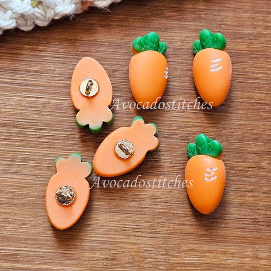 CARROT - 25*15mm / 4 buttons / Resin Shank Buttons / Sewing Buttons