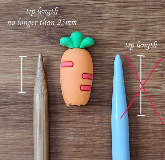 CARROTS Stitch Stoppers / 2 pieces / Knitting Needle Stoppers / Point Protection / Notions